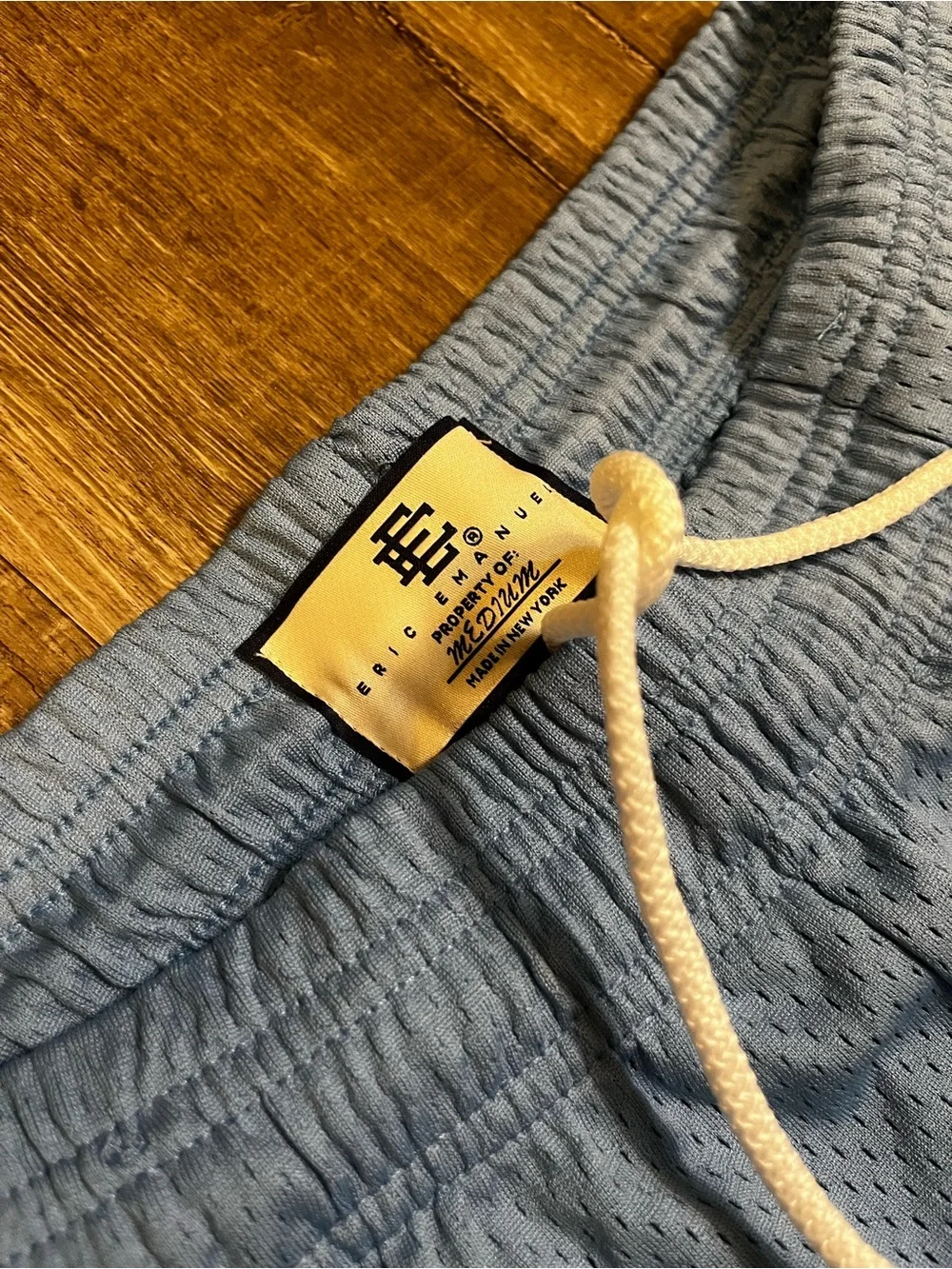 Brand new Eric Emanuel Baby Blue Mesh Athletic Shorts